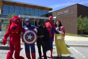 costumed characters at 3rd annual community celebration